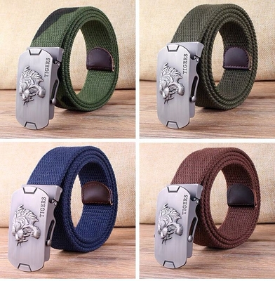 Fashion Soft Fabric Women Web Belt Flexible 100cm 105cm Prong Buckle