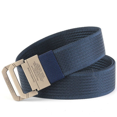 Nylon Fabric Web Belt 3.8cm Wide Zinc Alloy Double Ring Buckle Belt