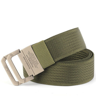 Nylon Fabric Web Belt 3.8cm Wide Zinc Alloy Double Ring Buckle Belt