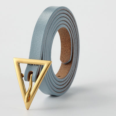 Zinc Alloy Buckle Leather Belt Slim Triangle 130cm Ladies Multicolor