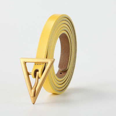 Zinc Alloy Buckle Leather Belt Slim Triangle 130cm Ladies Multicolor
