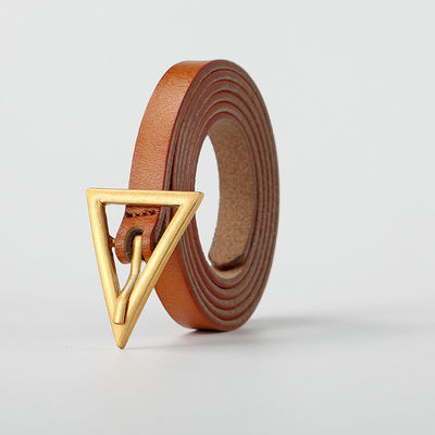Zinc Alloy Buckle Leather Belt Slim Triangle 130cm Ladies Multicolor