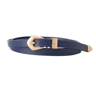 Woman Waist Black Skinny Leather Belt 1.1cm Designer PU Strap
