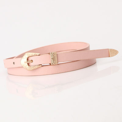 Woman Waist Black Skinny Leather Belt 1.1cm Designer PU Strap