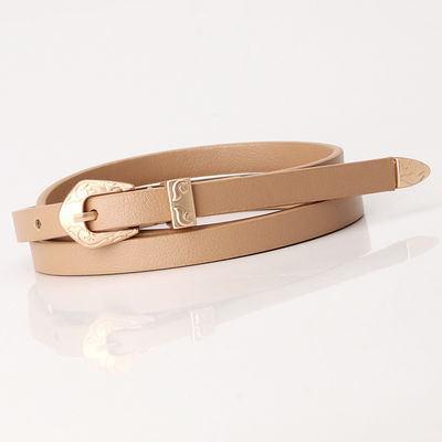 Woman Waist Black Skinny Leather Belt 1.1cm Designer PU Strap