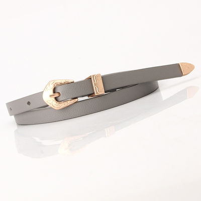 Woman Waist Black Skinny Leather Belt 1.1cm Designer PU Strap