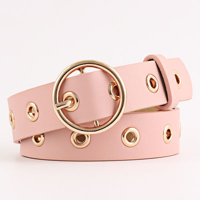Hollow Out Designer Belts Women Leather 2.6cm Metal Decorated