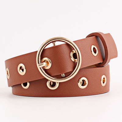 Hollow Out Designer Belts Women Leather 2.6cm Metal Decorated