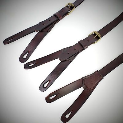 Mens Shirt Elastic Strap Clip Denim Pants 1.7cm Leather Casual Suspenders