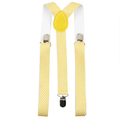 Polyester Y Back Elastic Strap Clip 116cm Leather Button Suspenders