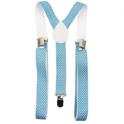 Polyester Y Back Elastic Strap Clip 116cm Leather Button Suspenders