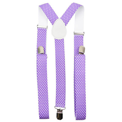 Polyester Y Back Elastic Strap Clip 116cm Leather Button Suspenders