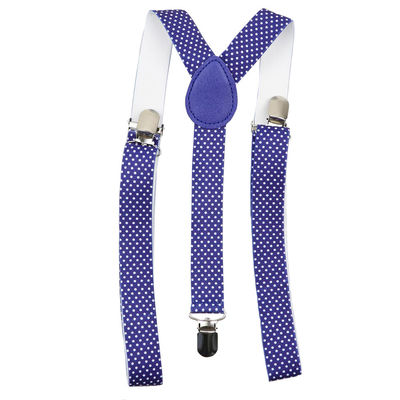Polyester Y Back Elastic Strap Clip 116cm Leather Button Suspenders