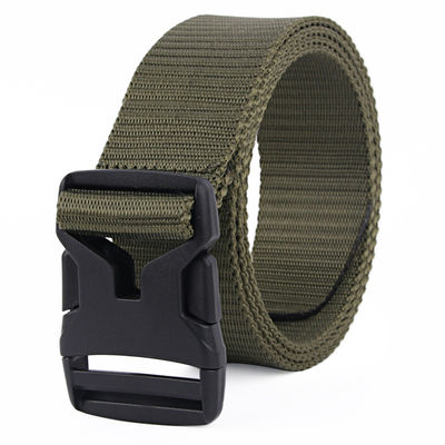 Pink Unisex Plastic Buckle Nylon Belt Military Polyester 1.5in