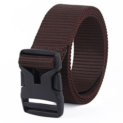 Pink Unisex Plastic Buckle Nylon Belt Military Polyester 1.5in