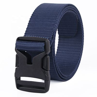 Pink Unisex Plastic Buckle Nylon Belt Military Polyester 1.5in