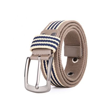 Alloy Buckle Cotton Canvas Belt