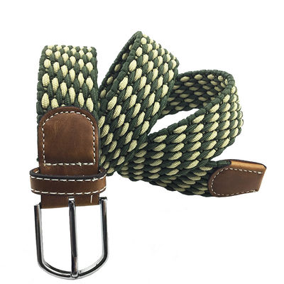 Weaving Stretch Elastic Belt 110cm Dark Green Belt Alloy Pin Buckle